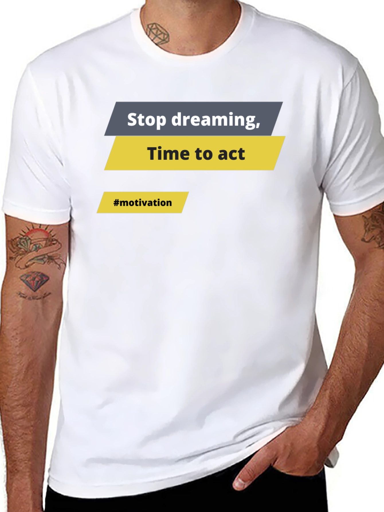 Motivational Graphic T-Shirt - Stop Dreaming Time to Act