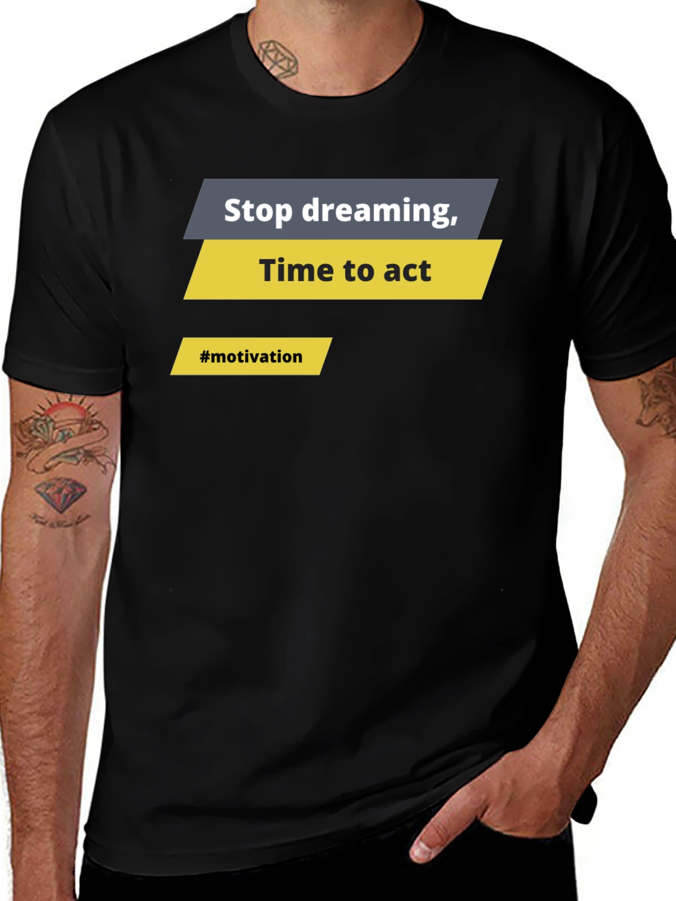 Motivational Graphic T-Shirt - Stop Dreaming Time to Act
