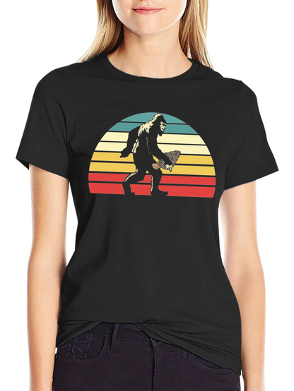 Bigfoot Sunset T-Shirt - Retro Sasquatch Tee