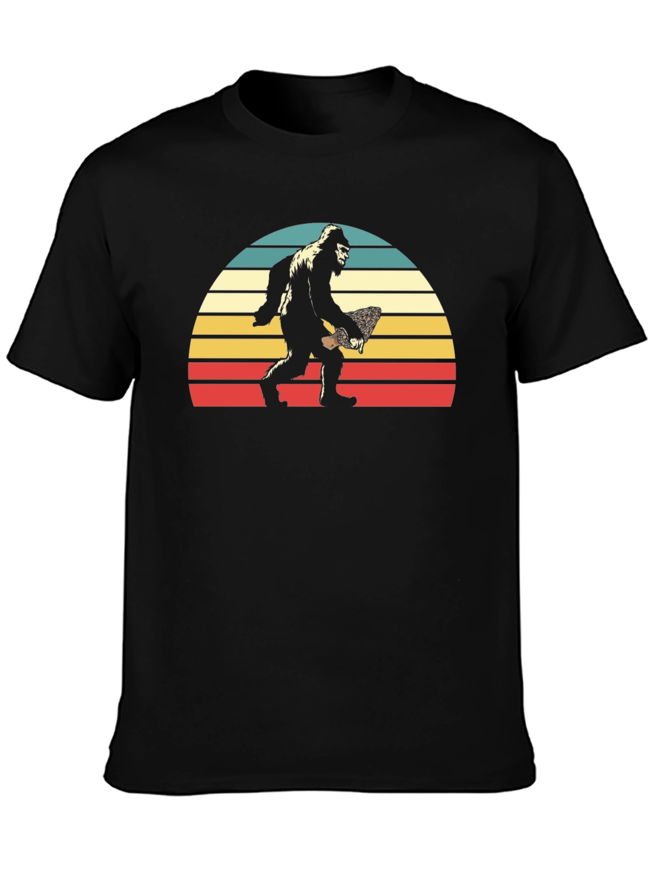 Bigfoot Sunset T-Shirt - Retro Sasquatch Tee