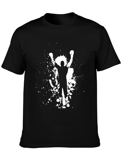 Rocky Balboa Graphic Tee - Black Cotton T-Shirt