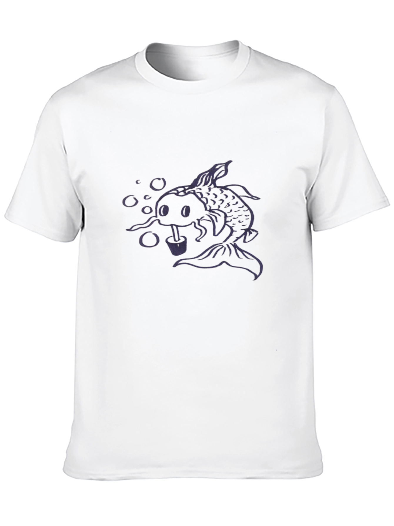 Koi Fish Bubble Tea Graphic Tee - Black