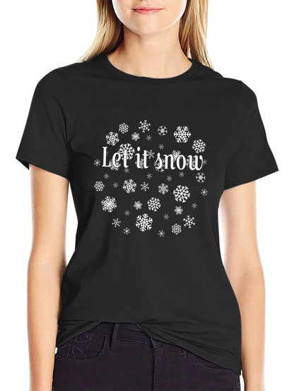 Let It Snow T-Shirt - Holiday Christmas Snowflake Tee