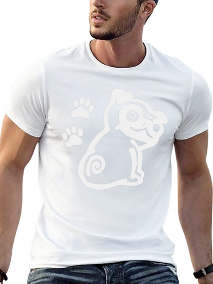 Cute Dog Graphic Print Black T-Shirt