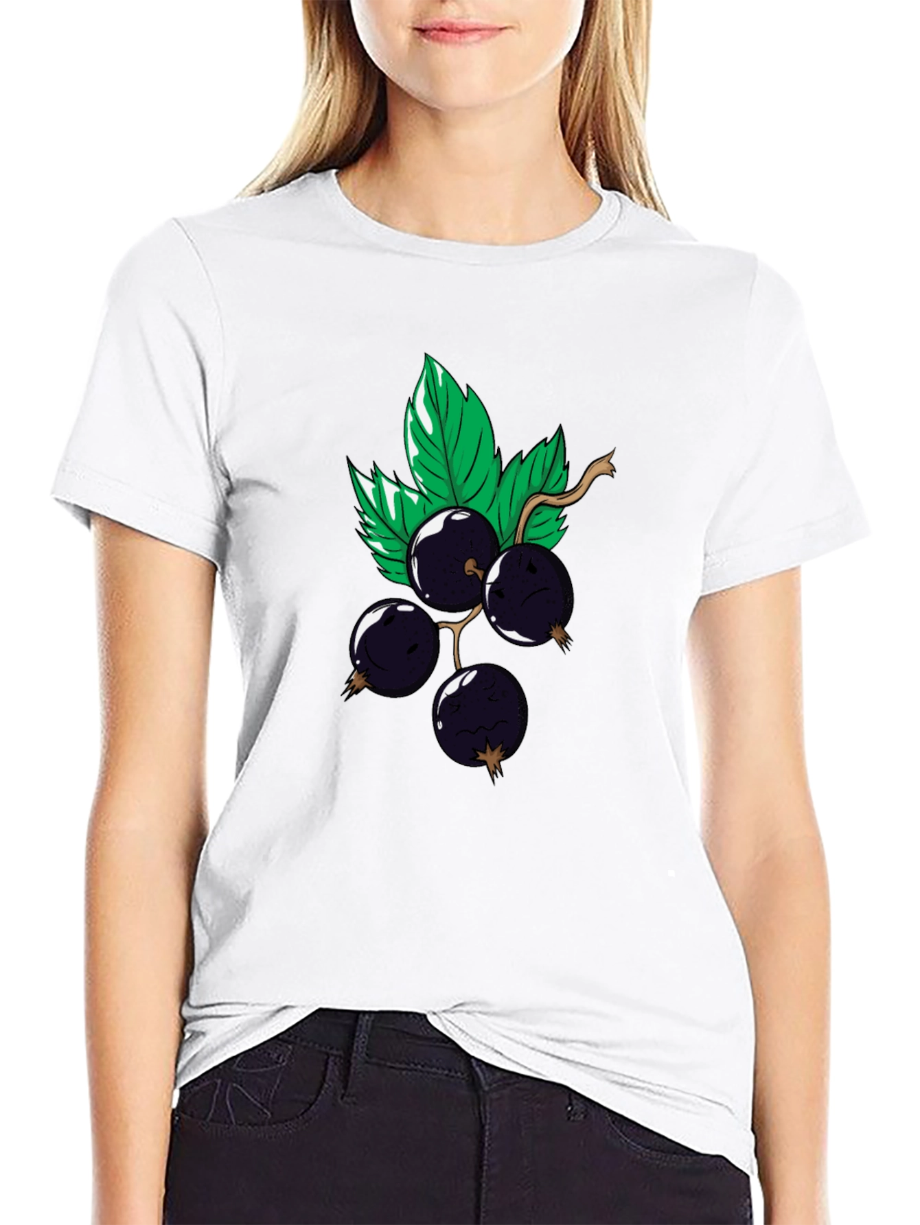 Black Graphic Tee - Currant Cartoon Design