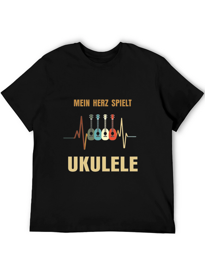 Mein Herz Spielt Ukulele Black T-Shirt