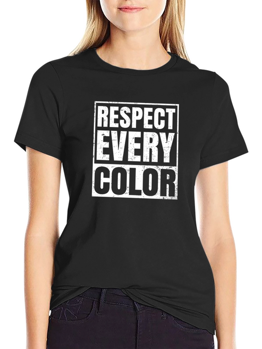 Respect Every Color Graphic T-Shirt - Black