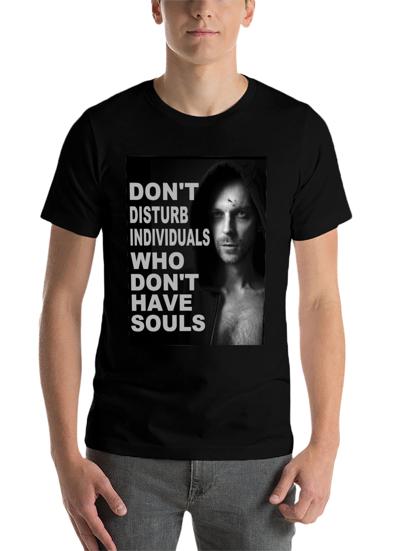 Dont Disturb Souls Graphic Tee - Black Cotton T-Shirt