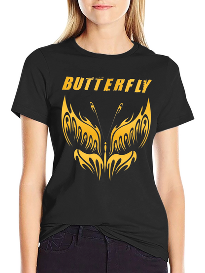 Butterfly Graphic T-Shirt - Stylish Black Tee
