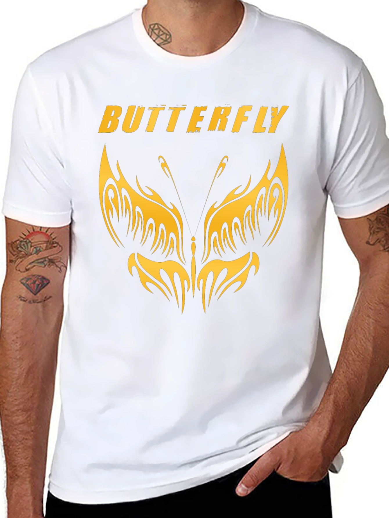 Butterfly Graphic T-Shirt - Stylish Black Tee