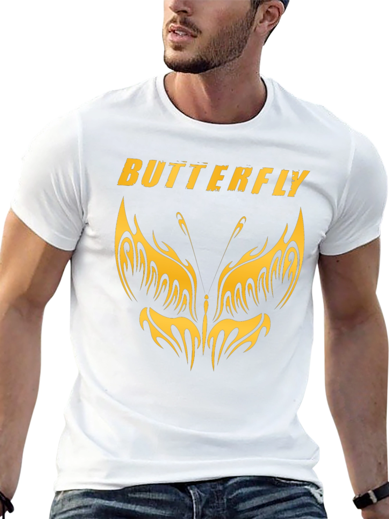 Butterfly Graphic T-Shirt - Stylish Black Tee