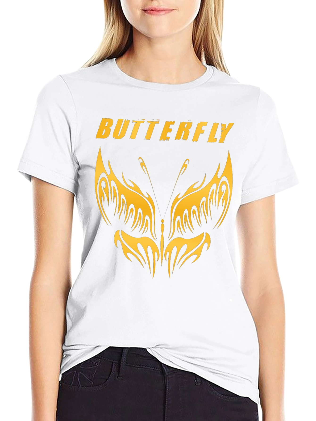 Butterfly Graphic T-Shirt - Stylish Black Tee