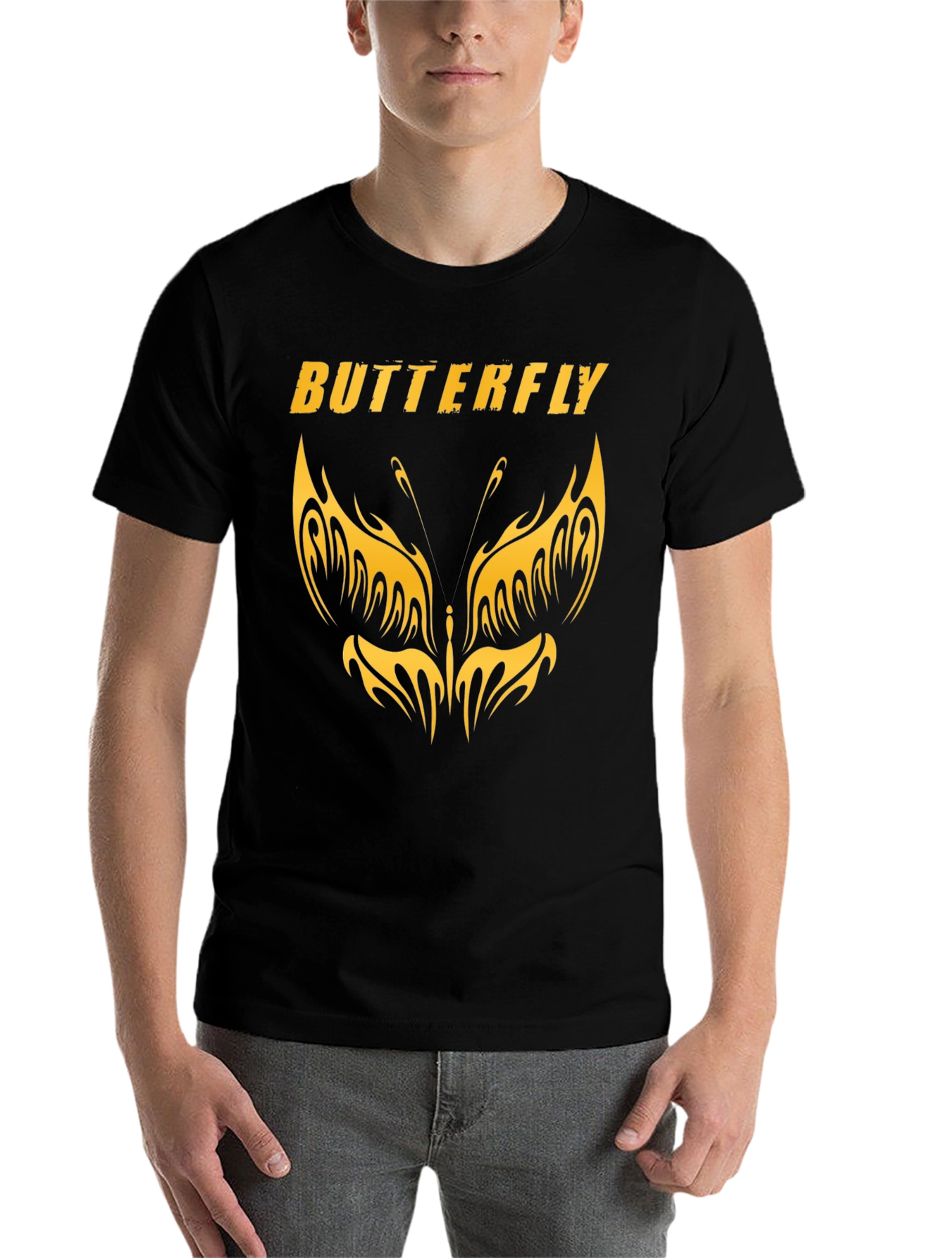 Butterfly Graphic T-Shirt - Stylish Black Tee