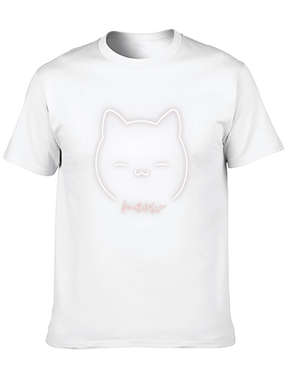 Cute Cat Meow Graphic T-Shirt - Soft Cotton Tee