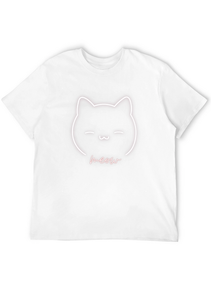 Cute Cat Meow Graphic T-Shirt - Soft Cotton Tee