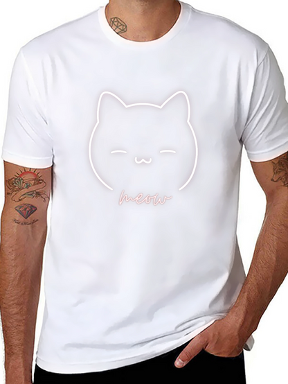 Cute Cat Meow Graphic T-Shirt - Soft Cotton Tee