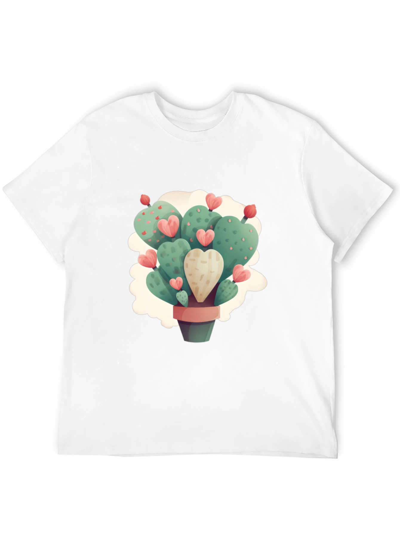 Heart Cactus Graphic Black T-Shirt