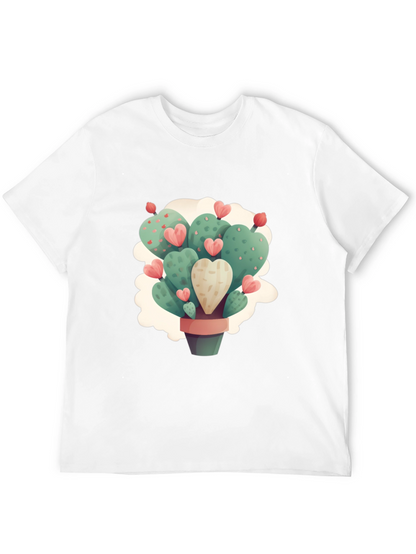Heart Cactus Graphic Black T-Shirt