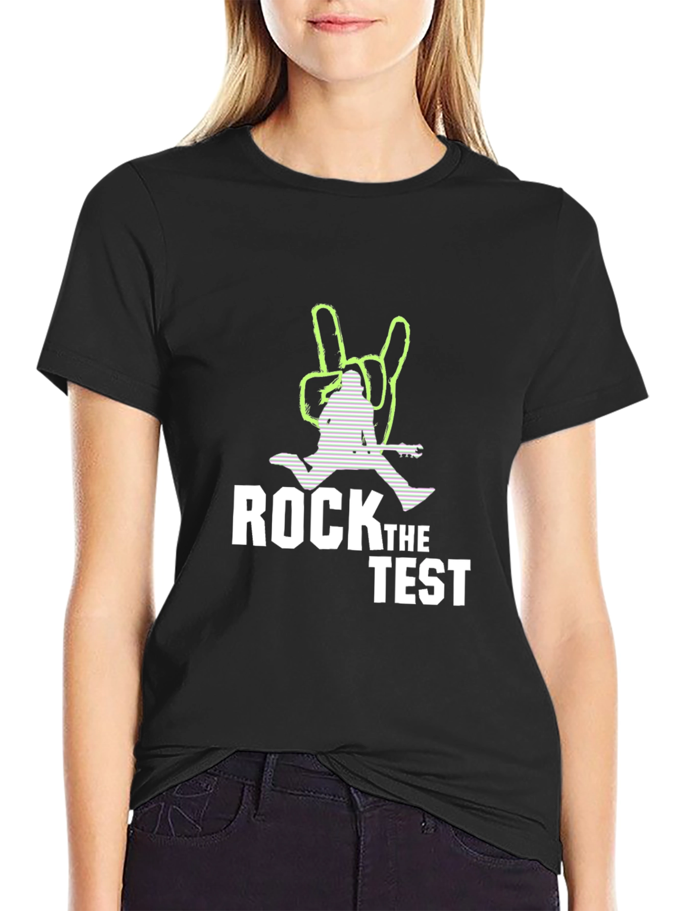 Rock the Test T-Shirt - Black Cotton Tee