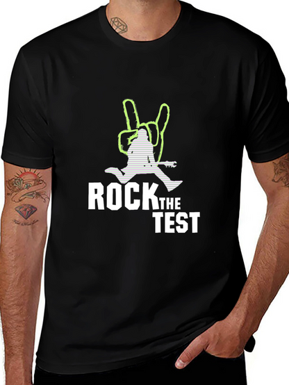 Rock the Test T-Shirt - Black Cotton Tee