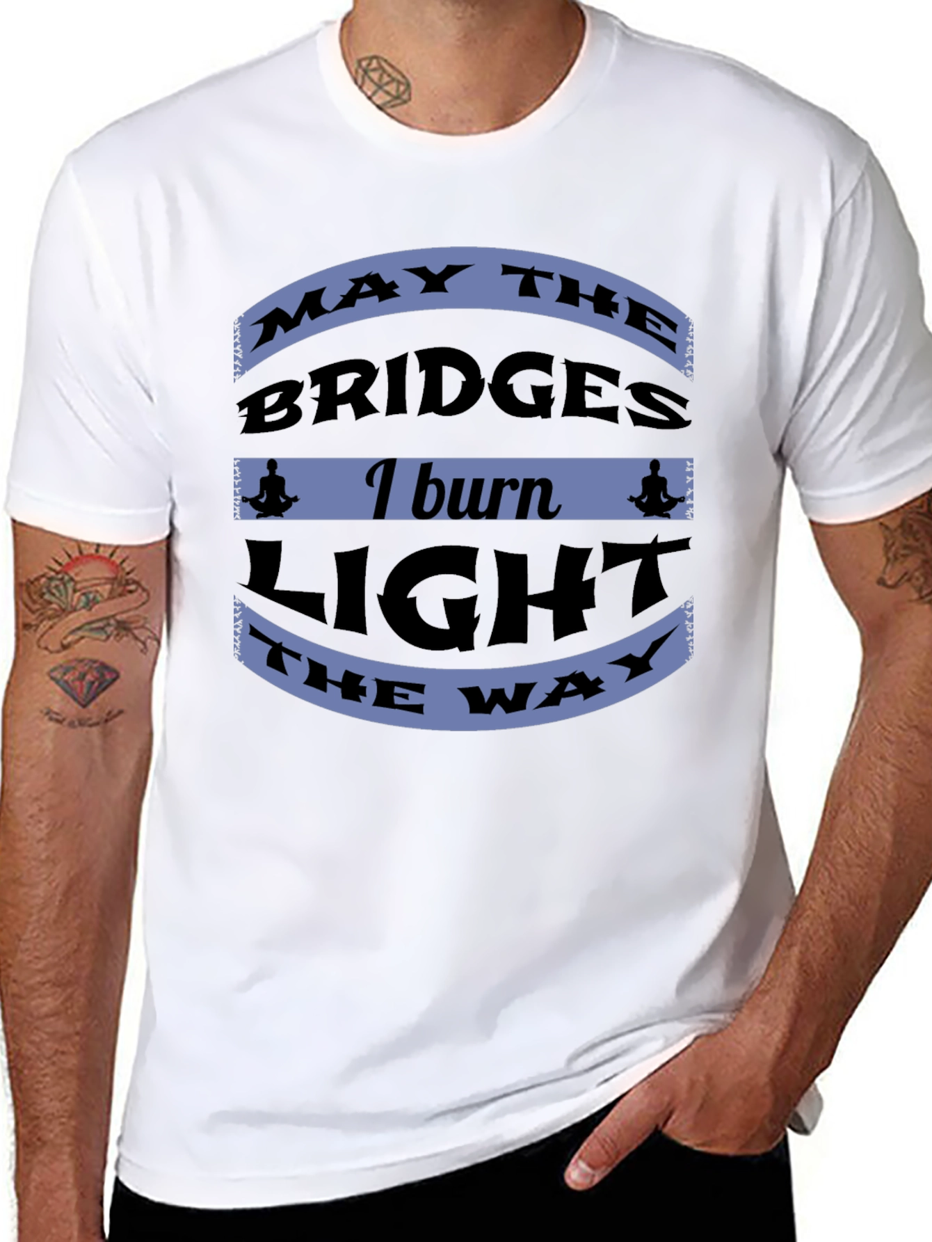 Motivational Bridges Burn Black T-Shirt