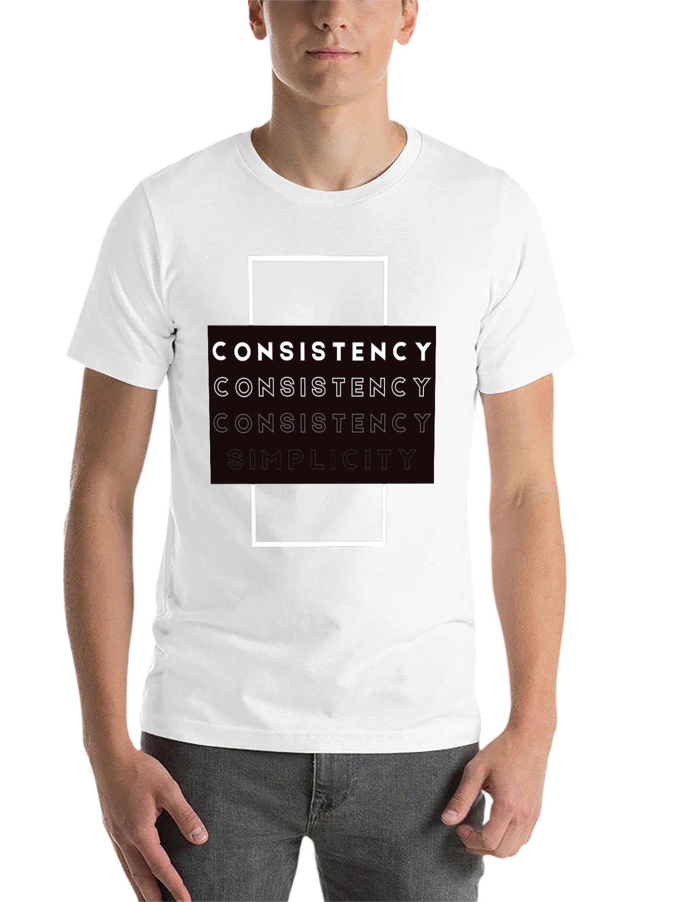 Consistency Simplicity Black Graphic Tee