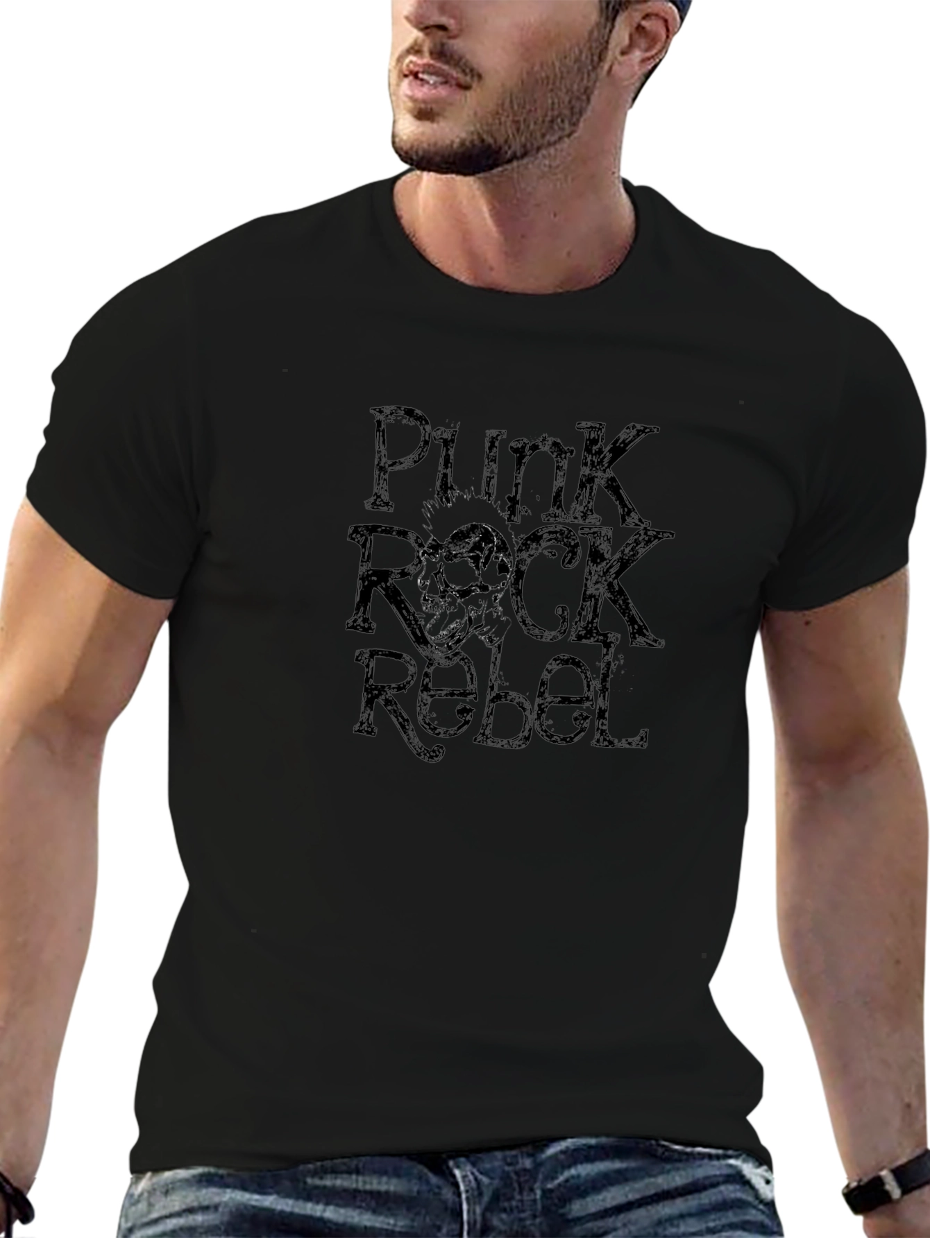 Punk Rock Rebel Graphic T-Shirt - Edgy Style