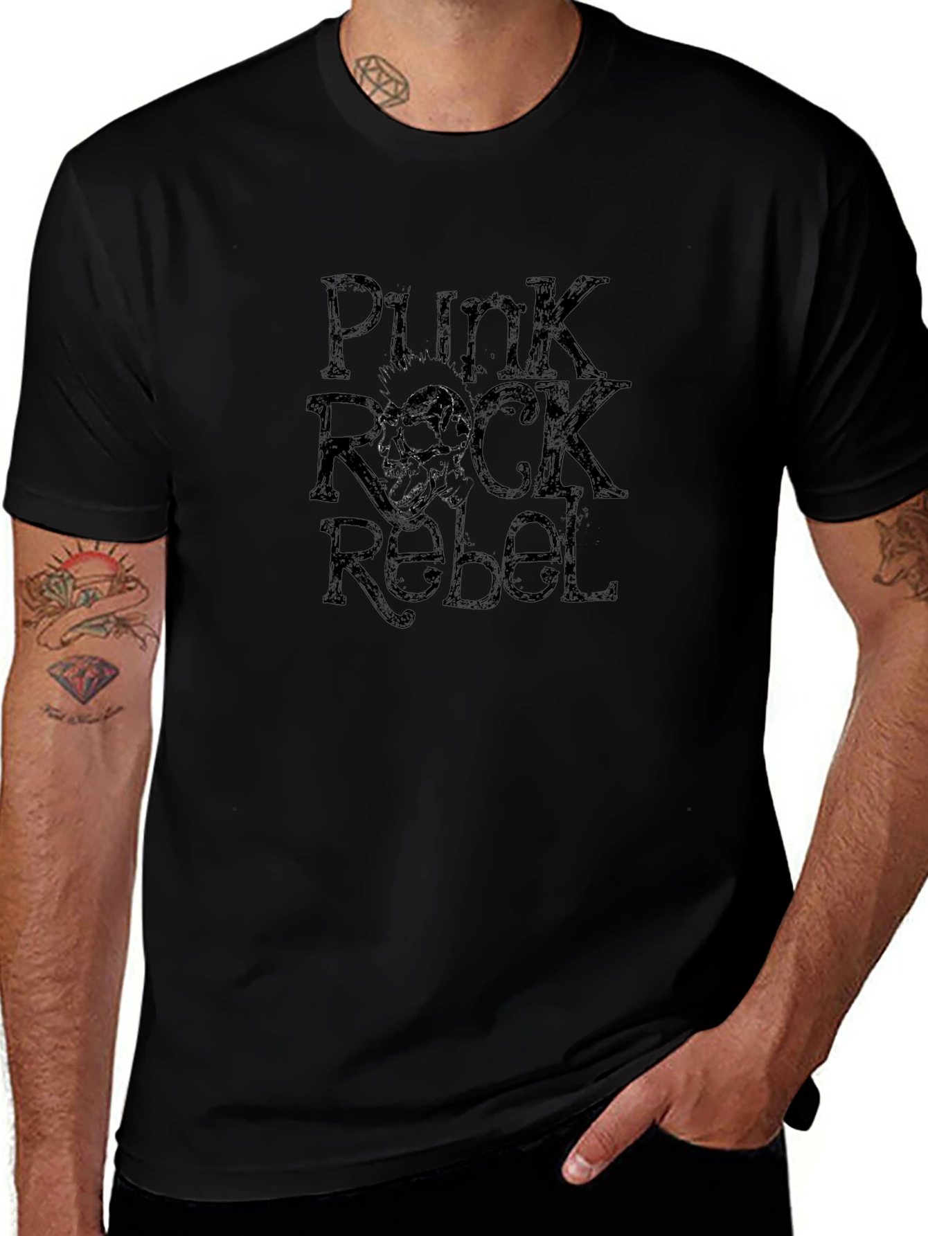 Punk Rock Rebel Graphic T-Shirt - Edgy Style
