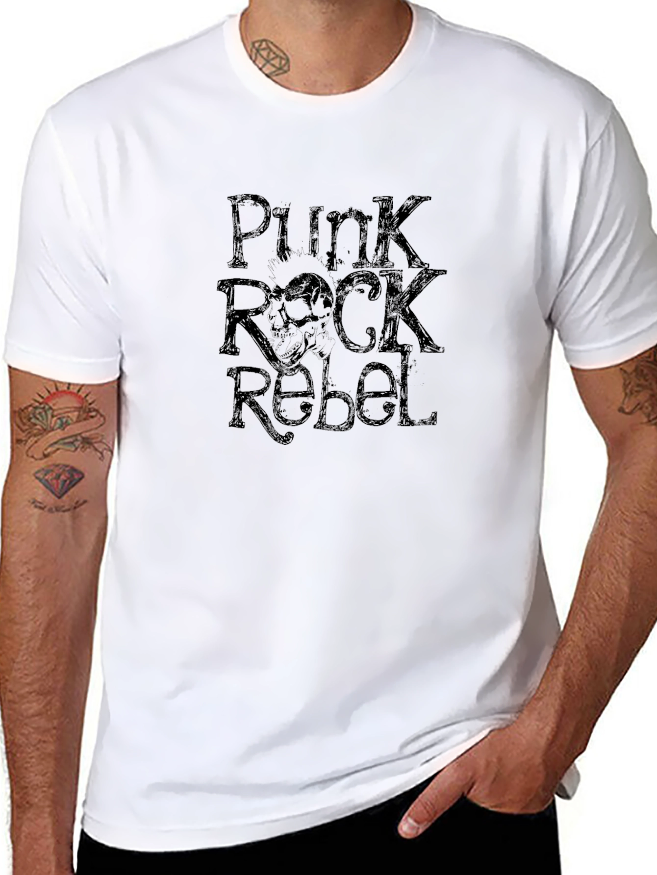 Punk Rock Rebel Graphic T-Shirt - Edgy Style