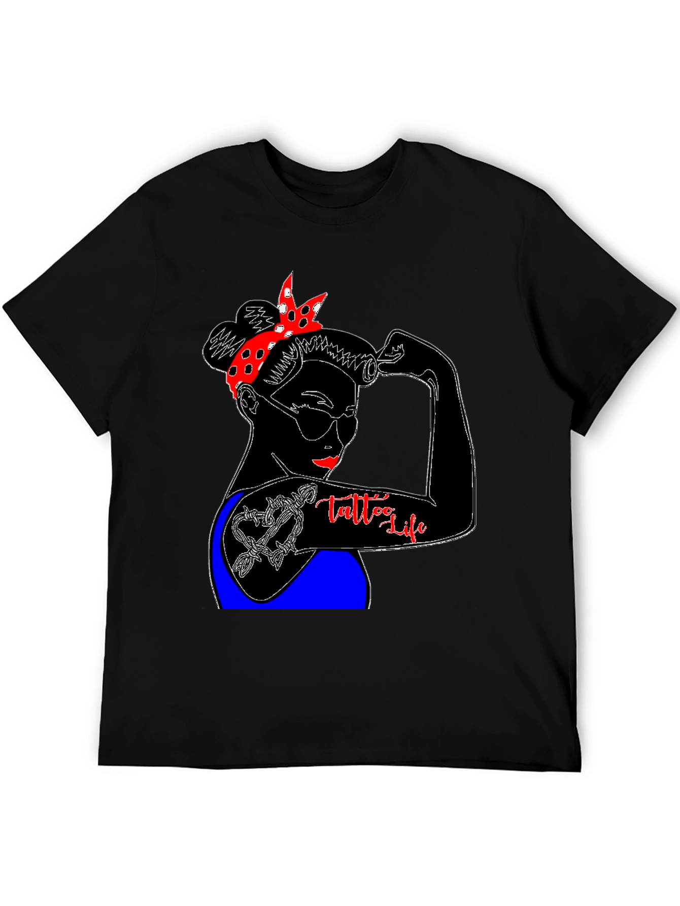 Tattoo Life Graphic T-Shirt - Strong Woman Design