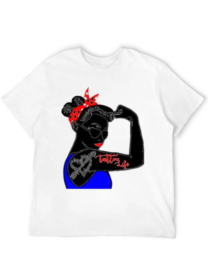 Tattoo Life Graphic T-Shirt - Strong Woman Design