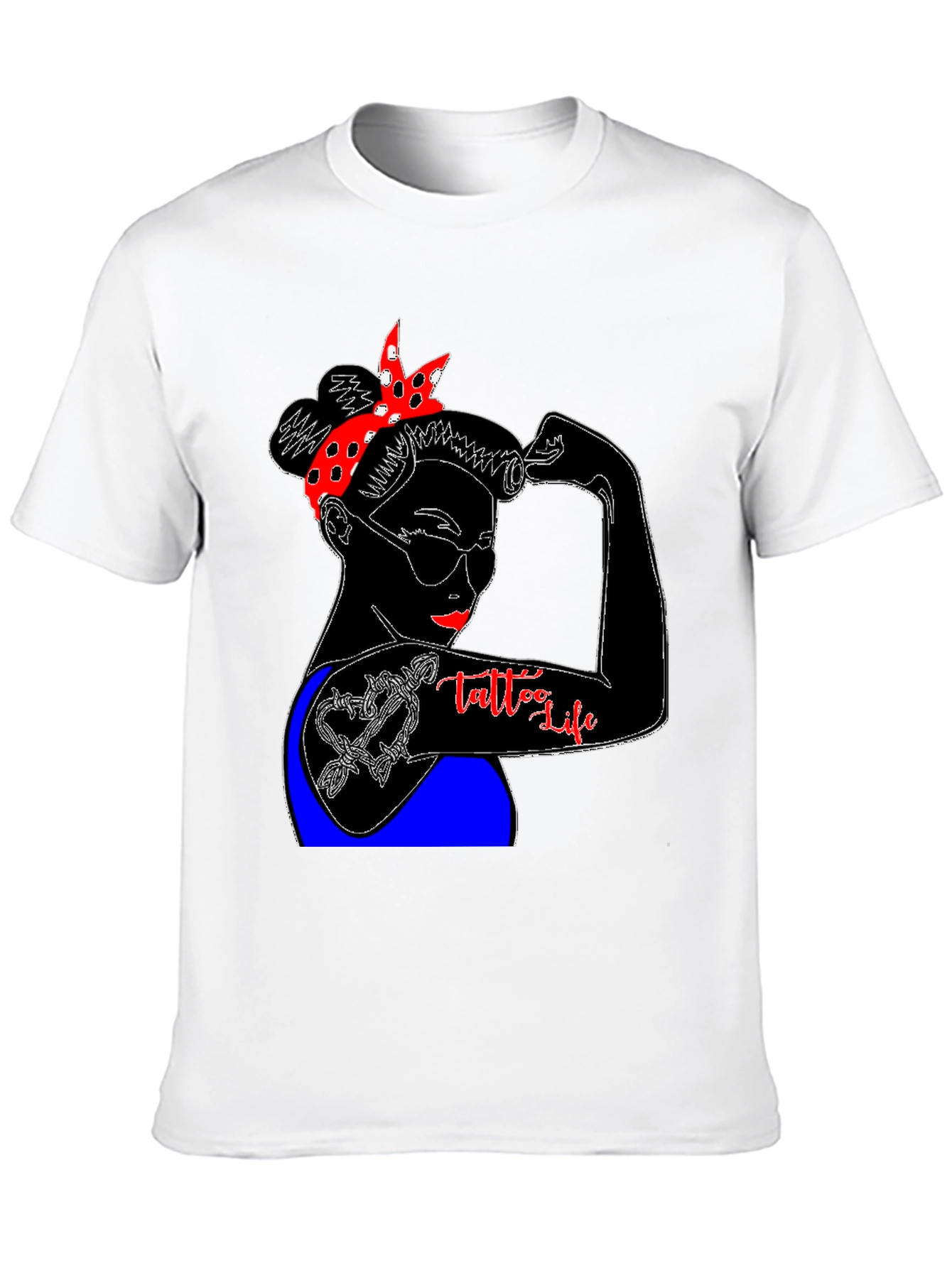 Tattoo Life Graphic T-Shirt - Strong Woman Design