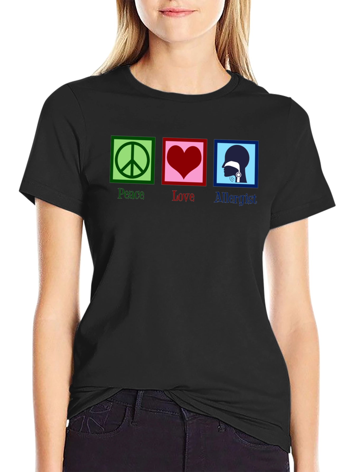 Peace Love Allergist Funny T-Shirt