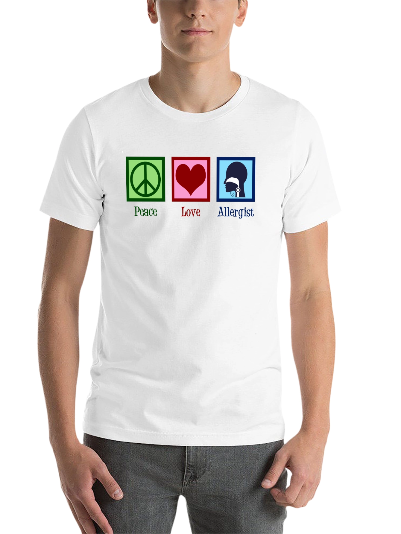 Peace Love Allergist Funny T-Shirt