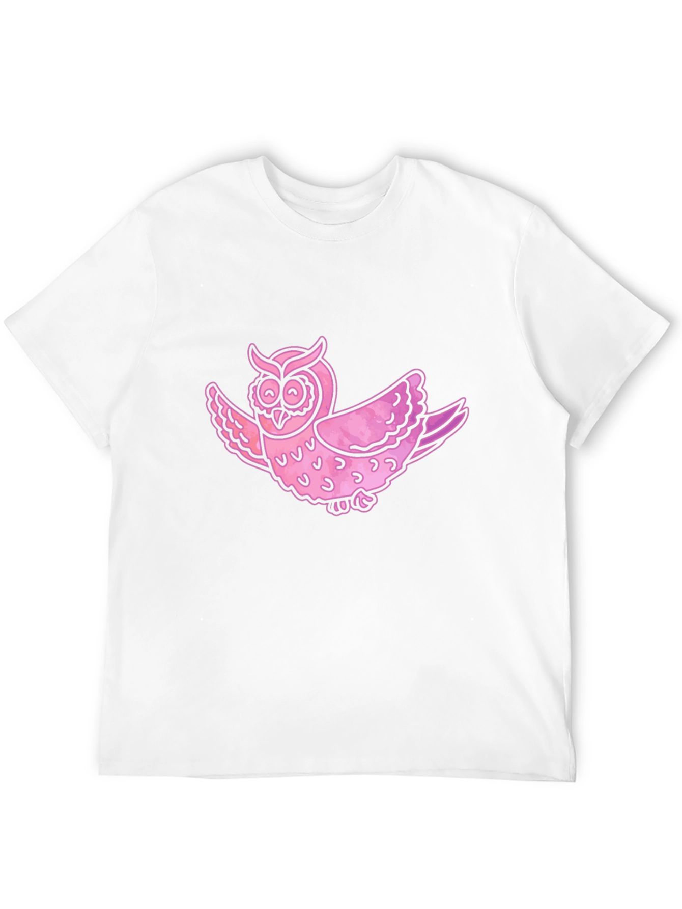 Pink Owl Graphic T-Shirt - Mens Casual Tee
