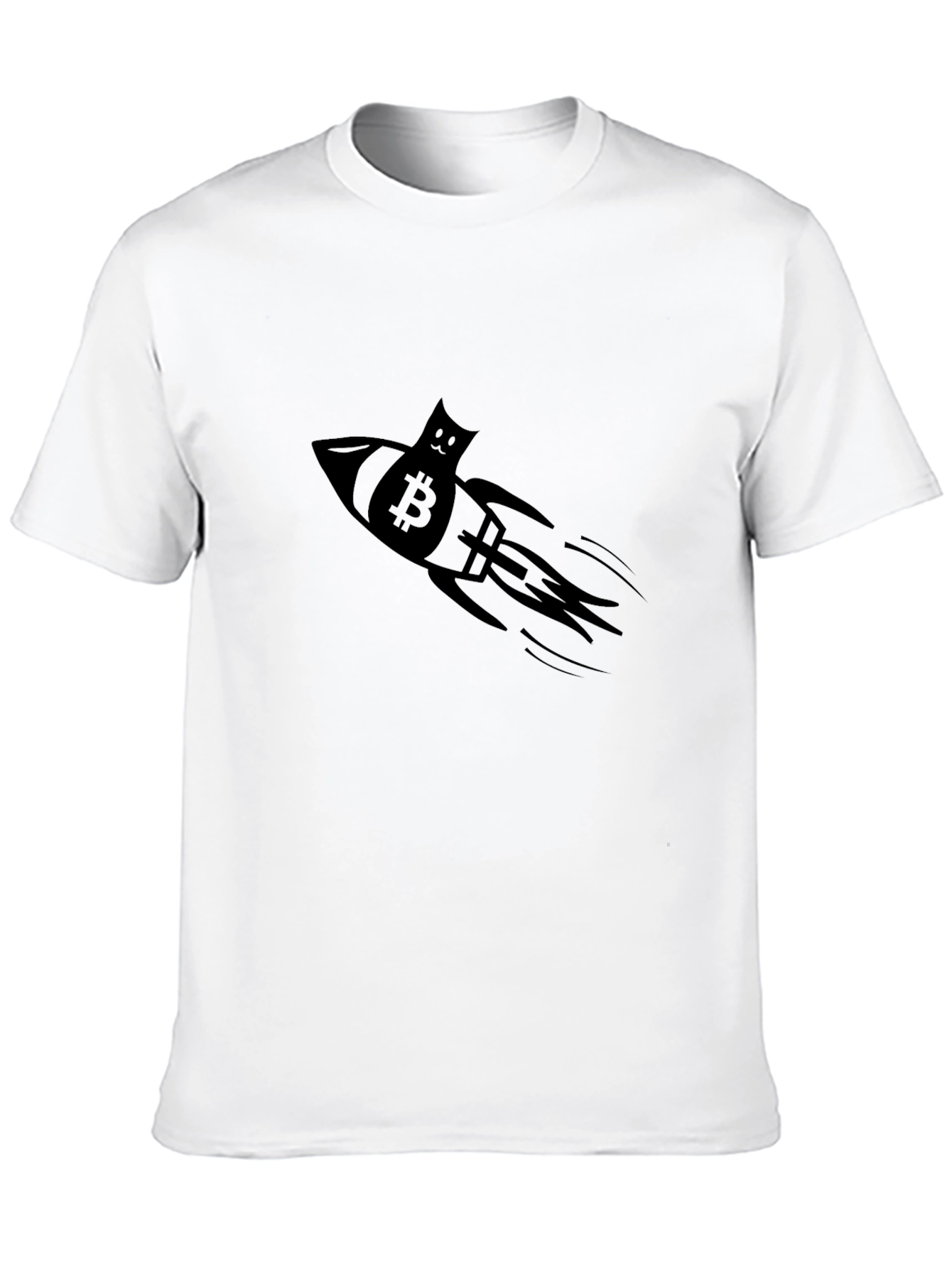Bitcoin Cat Rocket Graphic Tee - Crypto T-Shirt