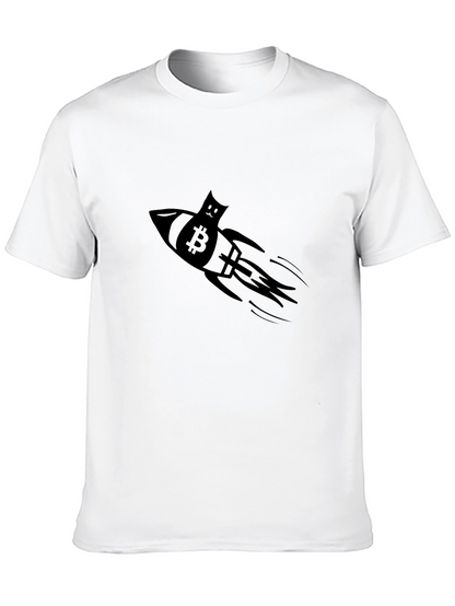 Bitcoin Cat Rocket Graphic Tee - Crypto T-Shirt