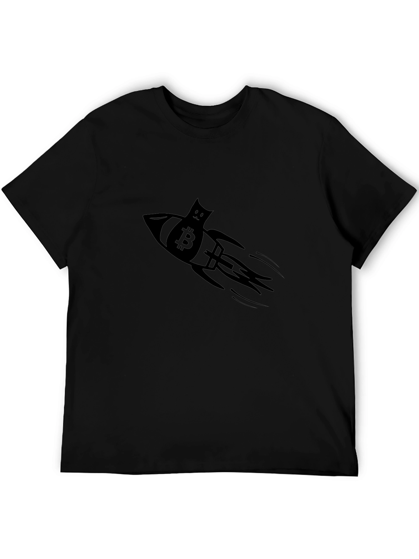 Bitcoin Cat Rocket Graphic Tee - Crypto T-Shirt