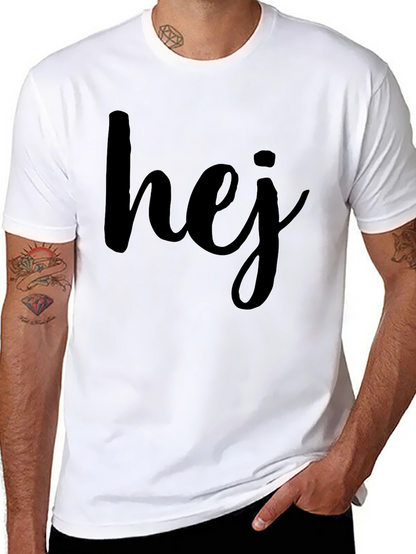 Hej Graphic T-Shirt - Casual Scandinavian Style Tee