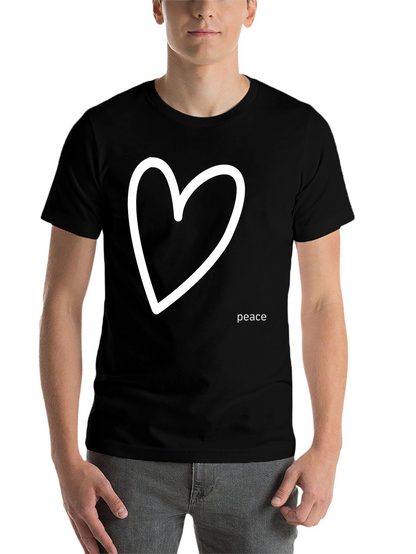Peace Heart Graphic Tee - Black