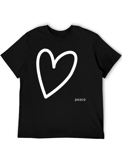 Peace Heart Graphic Tee - Black