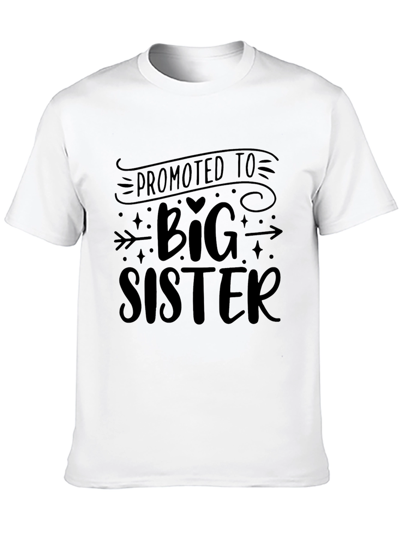 Promoted to Big Sister Graphic Tee - Black