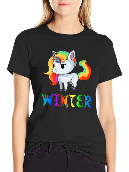 Rainbow Unicorn Winter T-Shirt