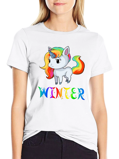 Rainbow Unicorn Winter T-Shirt