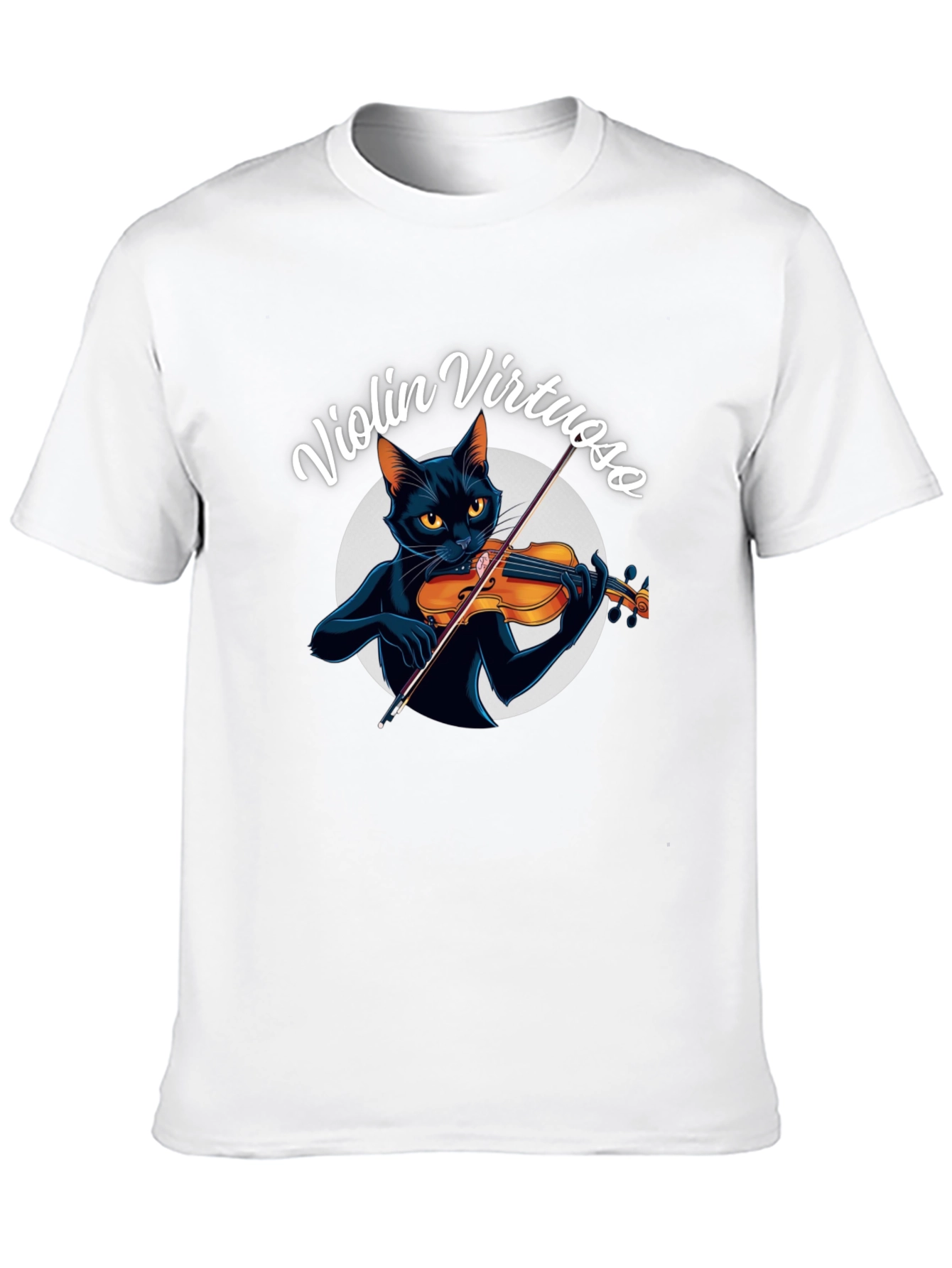 Violin Virtuoso Cat T-Shirt - Black