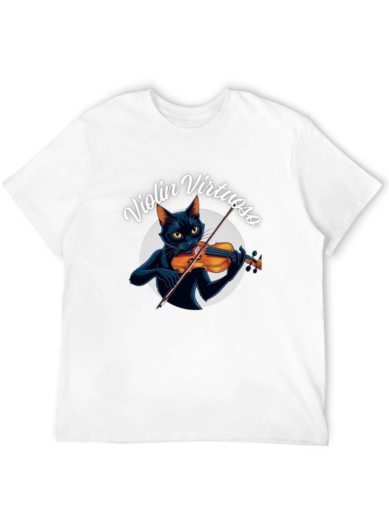 Violin Virtuoso Cat T-Shirt - Black