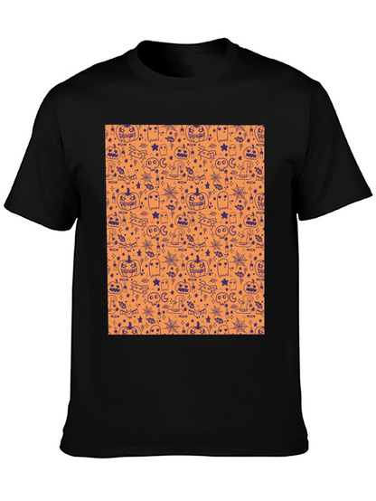 Halloween Pattern T-Shirt - Spooky Season Tee