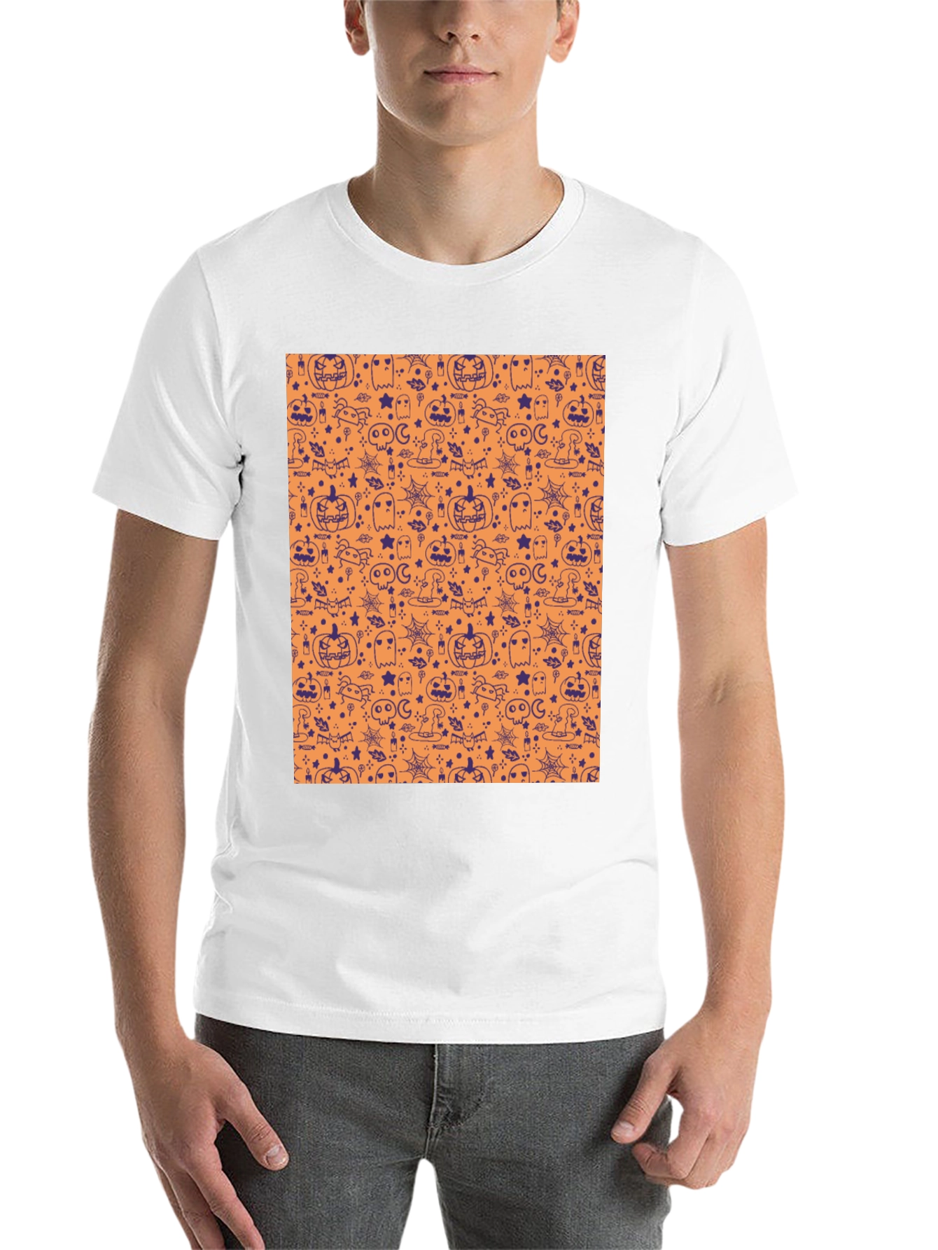 Halloween Pattern T-Shirt - Spooky Season Tee