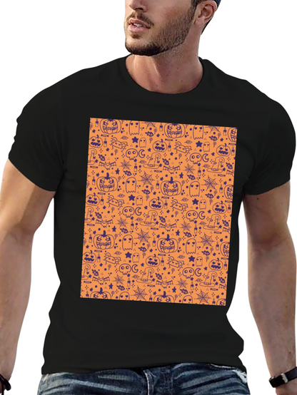Halloween Pattern T-Shirt - Spooky Season Tee