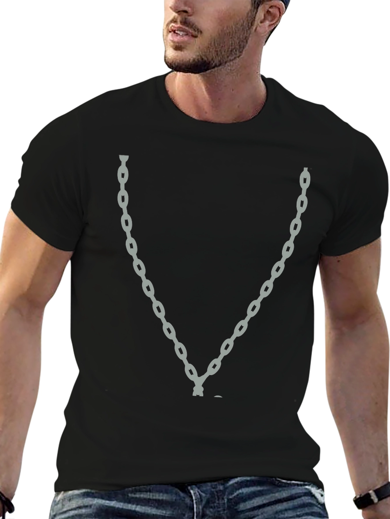 Chain Graphic Black T-Shirt